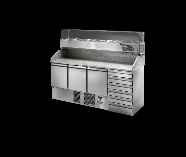 Pizza Prep Table Fridge With Marble TECNODOM