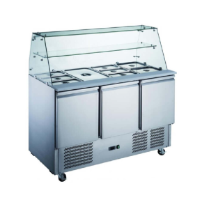 Salad Refrigerator Table with Glass 140cm